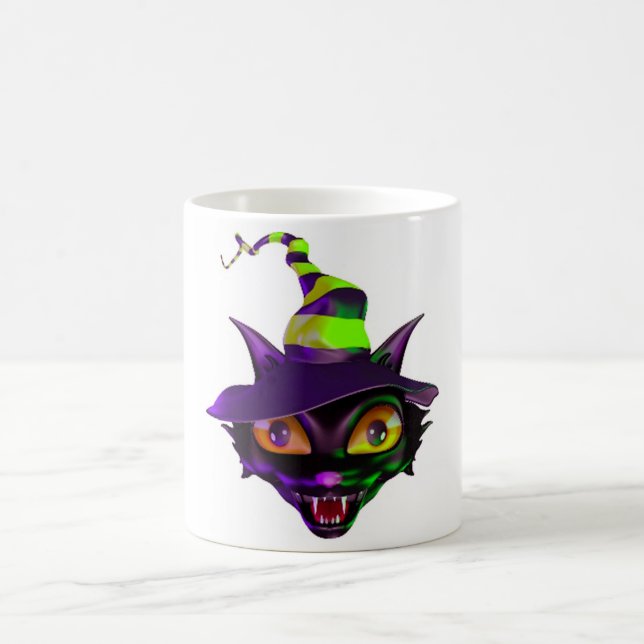 Spooky Colorful Cat Kaffeetasse (Mittel)