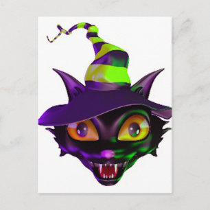 Spooky Colorful Cat Postkarte