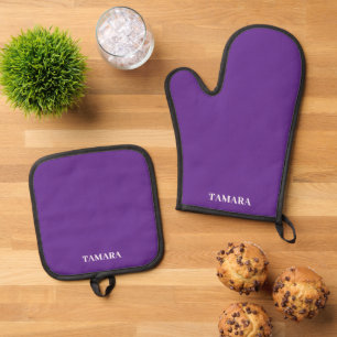 Spooky Colors - Lila Oven Mitt Pot Holding Set