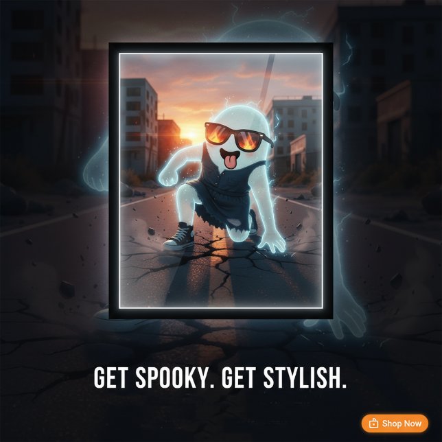 Spooky Cool Ghost Fun & Niedliches Halloween Poster (Von Creator hochgeladen)