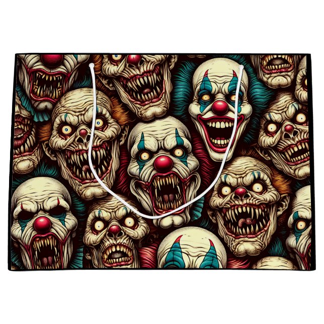 Spooky Creepy Clown Zombie Große Geschenktüte (Vorderseite)