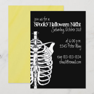 Spooky Creepy Skeleton X-Ray Halloween-Party Einladung