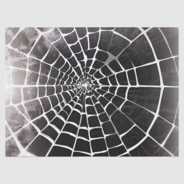 Spooky Creepy Spiderweb Muster Geburtstagsgeschenk Seidenpapier (Vorderseite)
