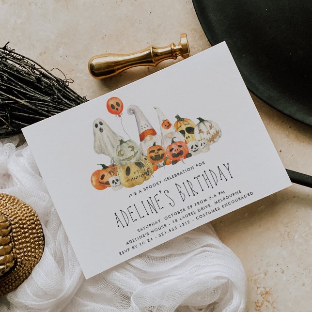 Spooky Crew Kids Halloween Geburtstagsparty Einladung (Von Creator hochgeladen)