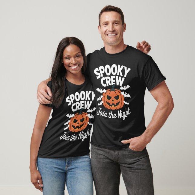 Spooky Crew Kürbis Halloween T-Shirt (Unisex)