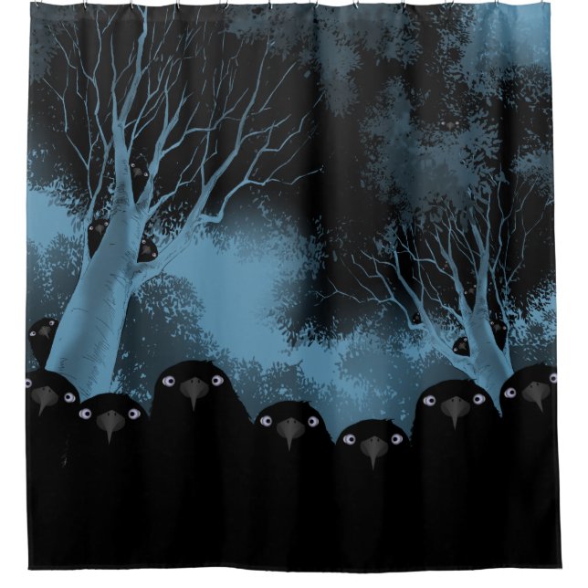 Spooky Crows Duschvorhang (Vorderseite)