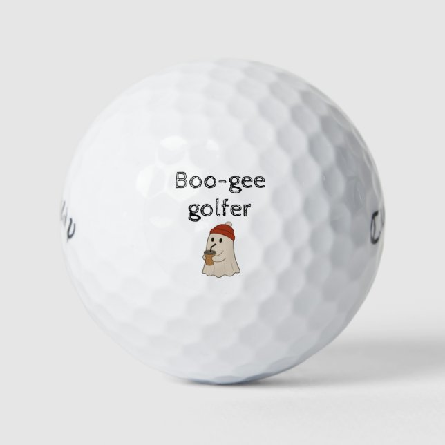 Spooky Cute Adorable Ghost Red Beanie Halloween  Golfball (Vorderseite)