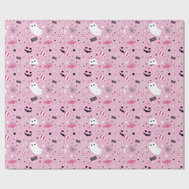 Spooky Cute Happy Halloween  Geschenkpapier (Flach)
