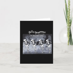 Spooky Dancing Skeletons Clic White Halloween Karte