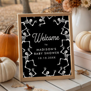 Spooky Dancing Skeletons Kinderdusche Begrüßungsze Poster