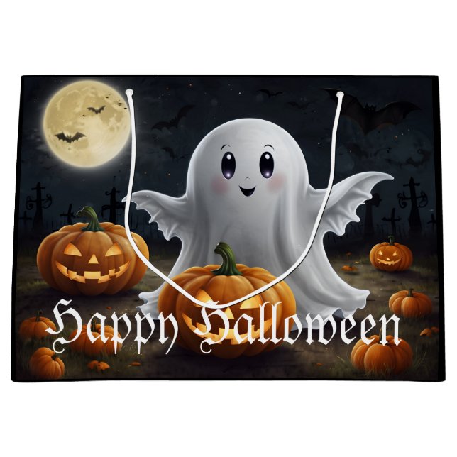 Spooky Delight: Hoher Halloween Spaß Große Geschenktüte (Vorderseite)