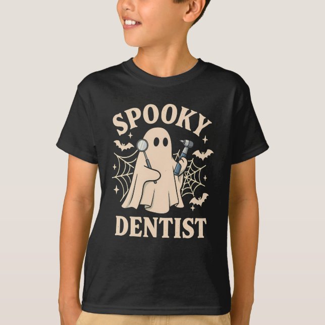 Spooky Dentist Costume Halloween Ghost Dental  T-Shirt (Vorderseite)