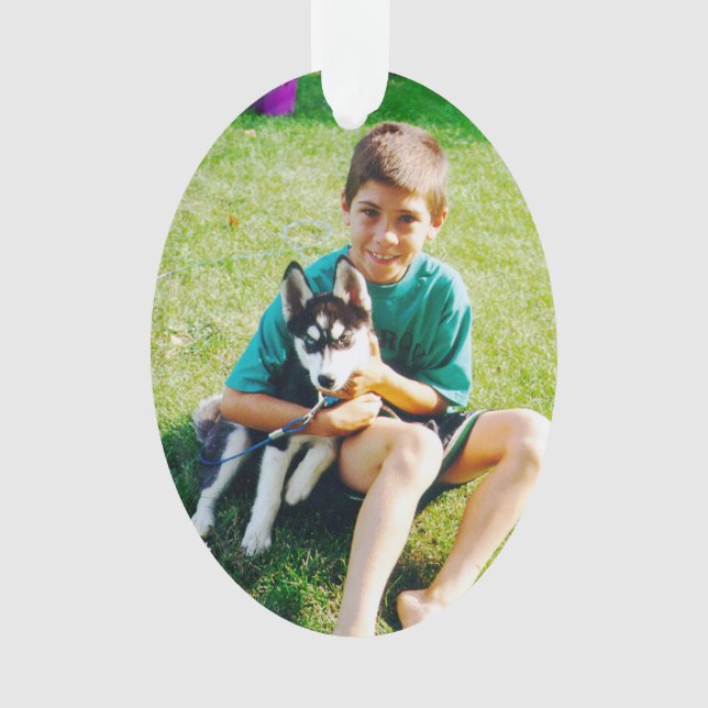 Spooky der Husky-Welpe Ornament (Vorderseite)