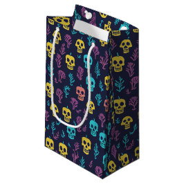 Spooky Dia De Los Muertos Farbiges Schädelmuster Kleine Geschenktüte