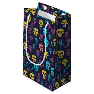 Spooky Dia De Los Muertos Farbiges Schädelmuster Kleine Geschenktüte