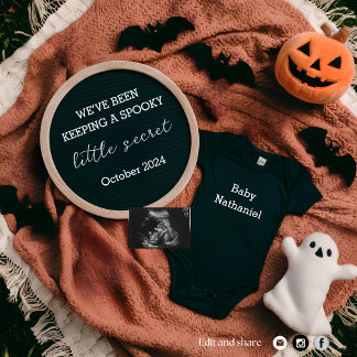 Spooky Digital-Schwangerschaftsankündigung im Okto Einladung