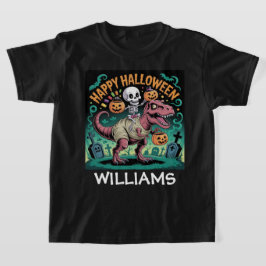 Spooky Dino Rider - Skelett auf Mummy T-Rex T-Shirt