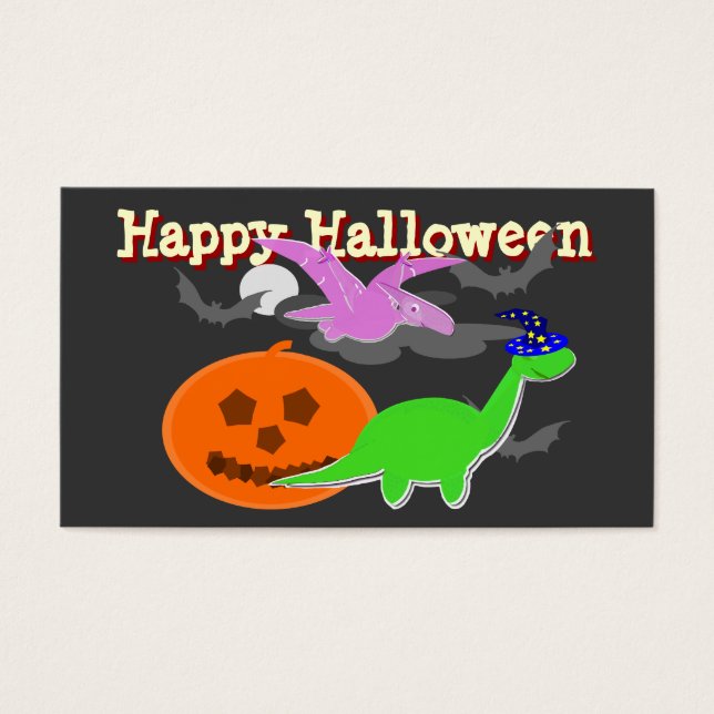 Spooky Dinosaurier glückliche Halloween-Karten (Vorderseite)