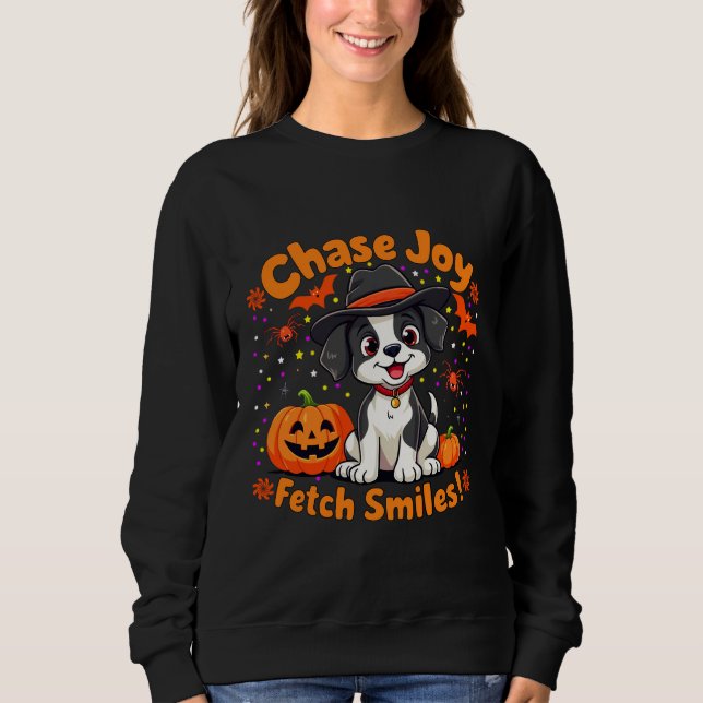 Spooky Dog Art: Halloween Joy & Lächeln holen! Sweatshirt (Vorderseite)