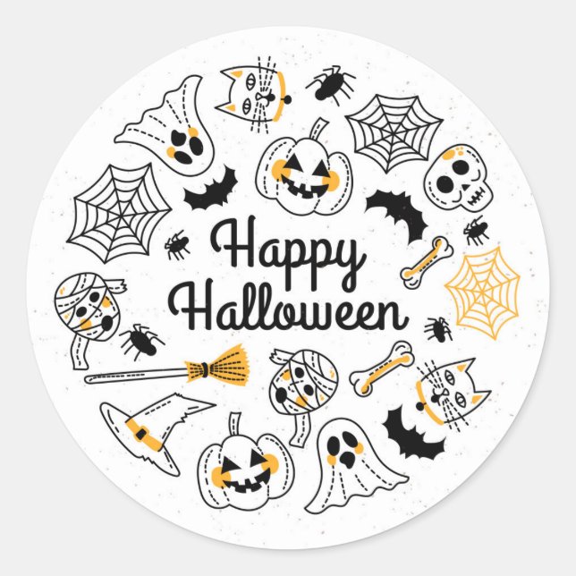 Spooky Doodle Halloween Sticker (Vorderseite)