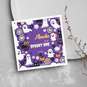 Spooky ein Halloween Geburtstag Groovy Retro-Désie Serviette