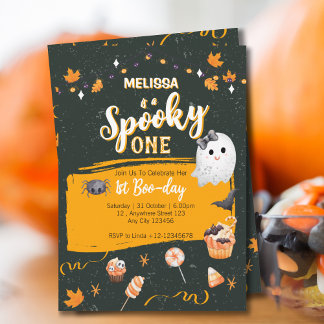 Spooky ein Niedliches Halloween Boo ersten Geburts Einladung