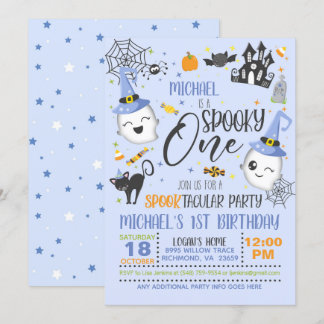 Spooky Einladung eines Geburtstags - Blau