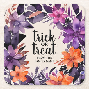 Spooky Elegance Halloween Blumenzeremonie Rechteckiger Pappuntersetzer
