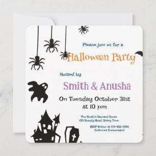 Spooky Erwachsene Halloween-Party Einladung Postka