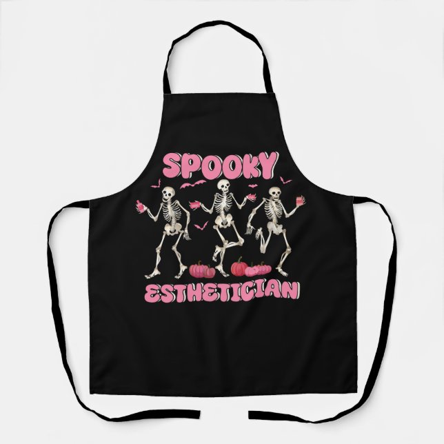 Spooky Esthetician Halloween Skeleton Hauttherapie Schürze (Vorderseite)