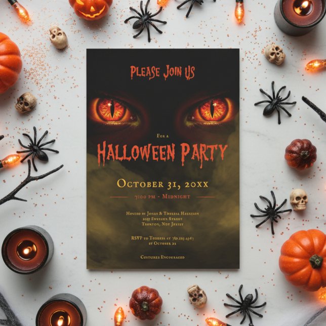 Spooky Evil Eyes Adult Halloween-Party Einladung (Von Creator hochgeladen)