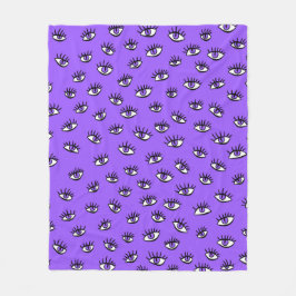 Spooky Evil Eyes Lila Halloween Fleecedecke
