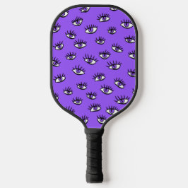 Spooky Evil Eyes Lila Halloween Pickleball Schläger