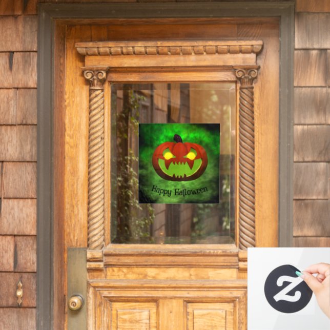 Spooky Evil Halloween Pumpkin Fensteraufkleber (Haustür)