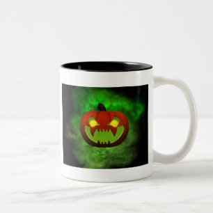 Spooky Evil Halloween Pumpkin Zweifarbige Tasse