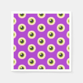 Spooky Eyeball Pattern auf Lila Halloween-Party Serviette