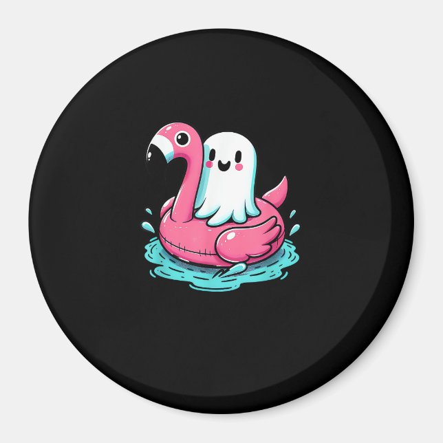 Spooky Flamingo Funny Spooky Summer Summerween Magnet (Vorne)