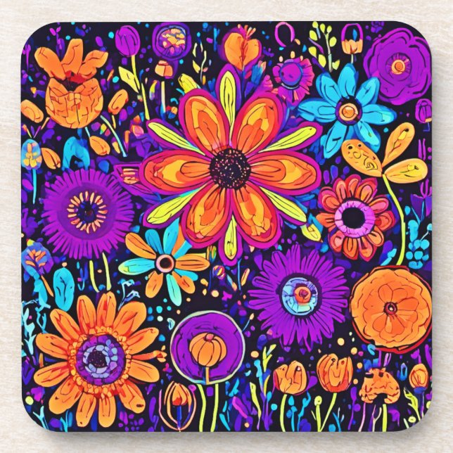 Spooky Floral Art Getränkeuntersetzer (Vorderseite)