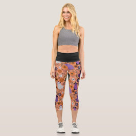 Spooky floral capri leggings
