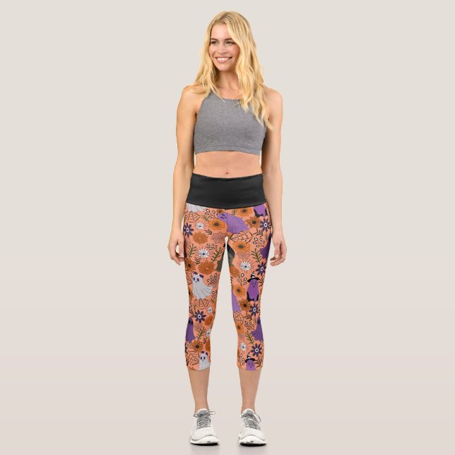 Spooky floral capri leggings (Vorderseite)