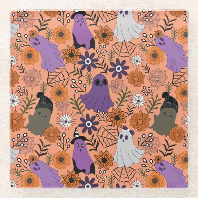 Spooky floral glasuntersetzer (Vorderseite)