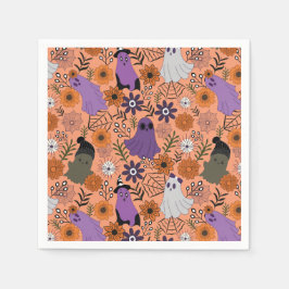 Spooky floral serviette