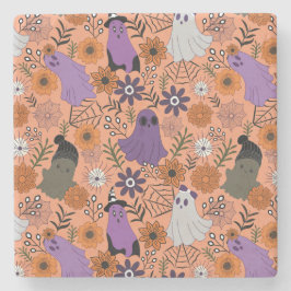 Spooky floral steinuntersetzer