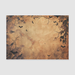 Spooky Flying Bat Autumn Leaf Halloween Dekoupage Seidenpapier