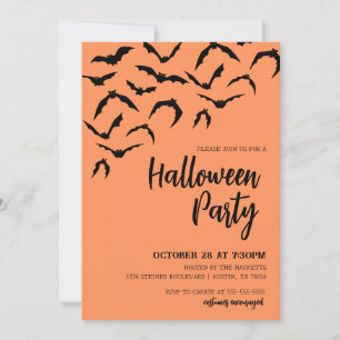 Spooky Flying Bats Halloween-Party Einladung