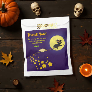 Spooky Flying Hexe Black Cat Niedlich Danke Party Geschenktütchen