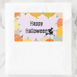 Spooky Flying Hexs Orange Pumpkings Rechteckiger Aufkleber