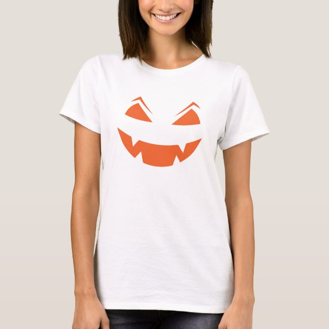 Spooky Frauen Kürbislaterne Halloween T - Shirt (Vorderseite)