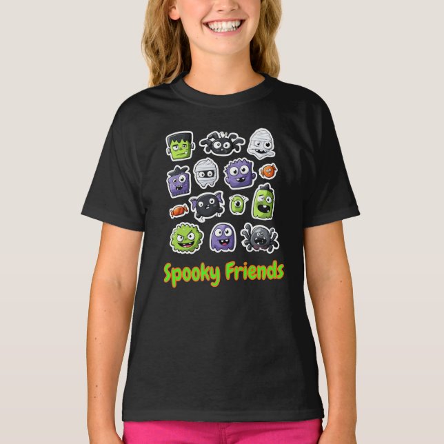 Spooky Friends Halloween T - Shirt (Vorderseite)