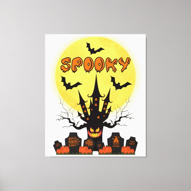 Spooky Fright Night Halloween Leinwand Kunst (Vorderseite)